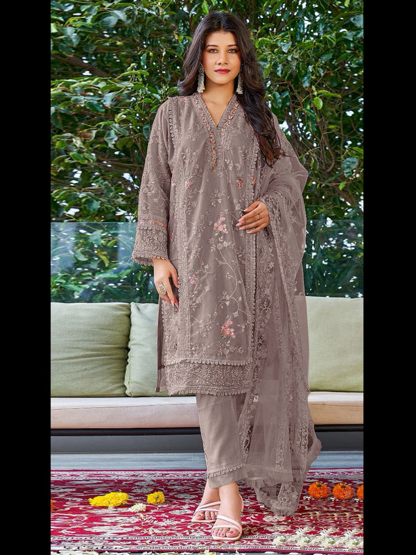 Mauve Georgette Pant Suit 189497
